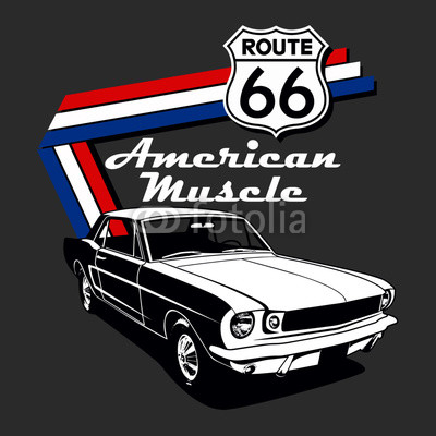 400x400 American Muscle Car Vector Graphic Design Wall Mural Hell