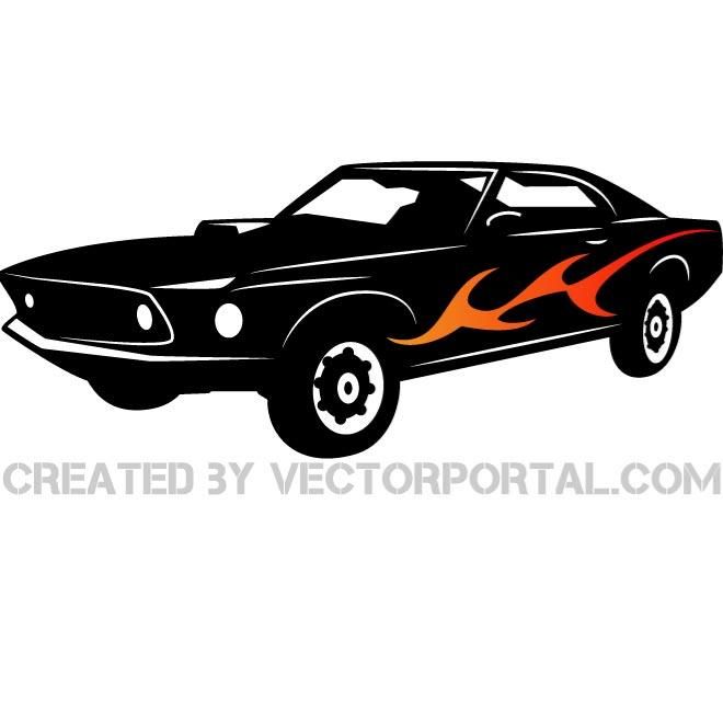 660x660 American Muscle Car Vector Illustration Vehicles Free Vectors