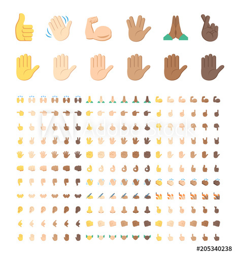 463x500 All Type Of Hand Emojis, Stickers In All Skin Colors, Emoticons