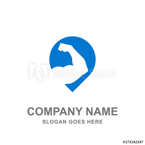 500x500 Fitness Gym Muscle Logo Vector Icon