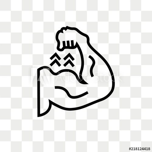 500x500 Muscle Vector Icon Isolated On Transparent Background, Muscle Logo