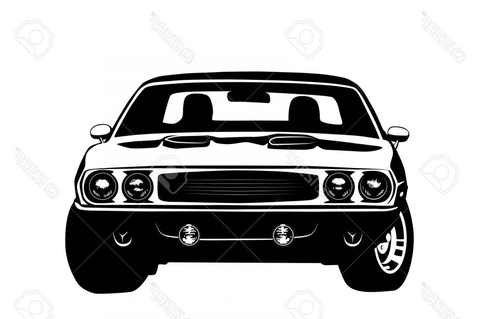 1560x1039 Photostock Vector American Muscle Car Legend Silhouette Vector
