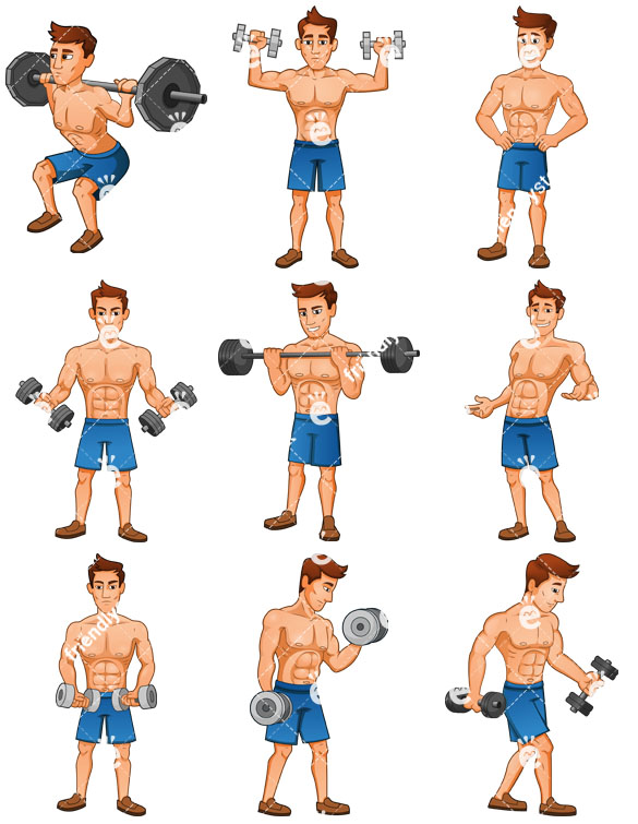585x755 Muscle Man Cartoon Character Collection