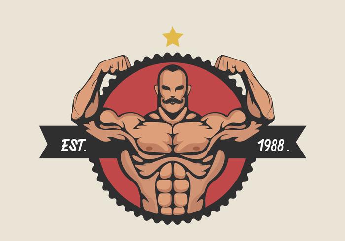 700x490 Muscular Man Flexing Bicep Vector Illustration