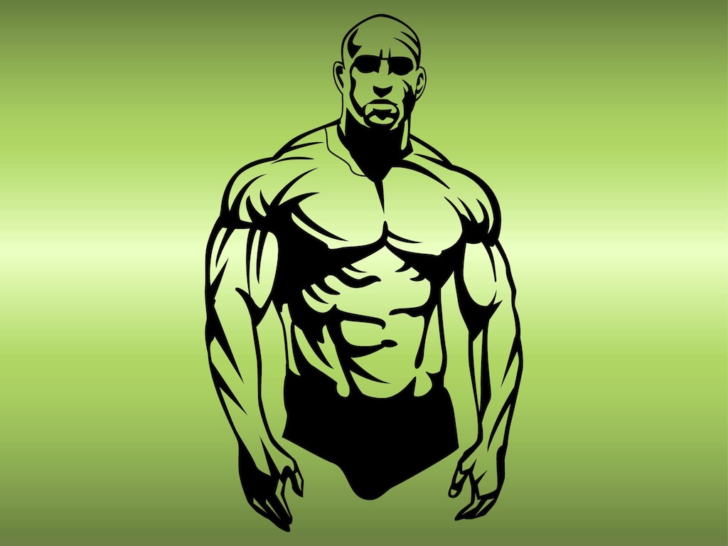 1024x768 Muscular Man Vector Vector Art Graphics