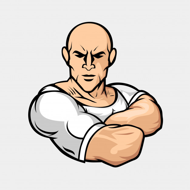 626x626 Muscular Man Mascot Vector Premium Download