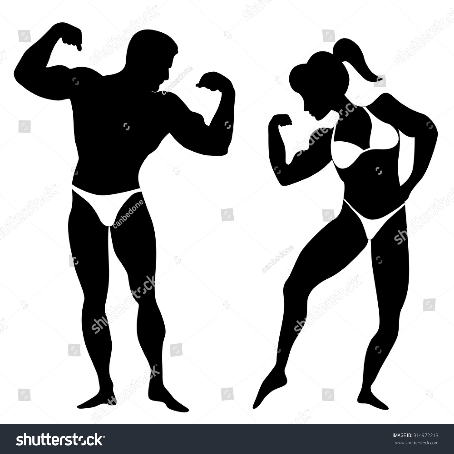 1500x1500 Muscle Man And Woman Silhouette