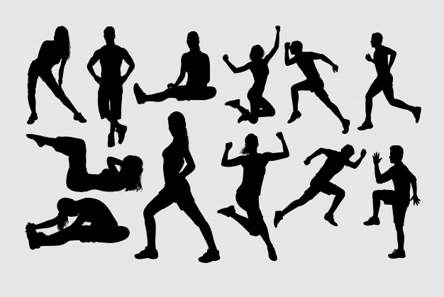 626x419 Muscle Training Sport Silhouette Vector Premium Download