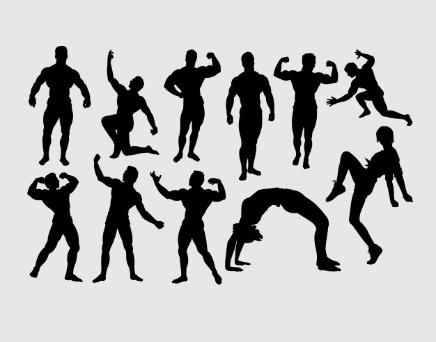 626x492 Body Building Muscle Pose And Sport Training Silhouette Vector