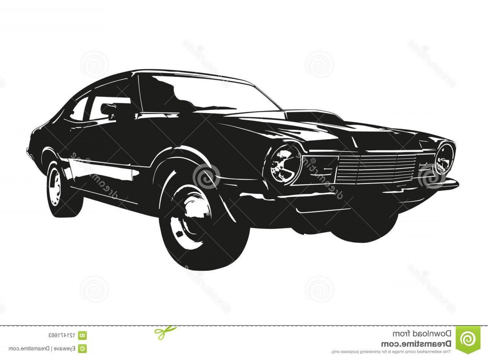 1560x1148 Silhouette American Muscle Car Early S Vector Illustration