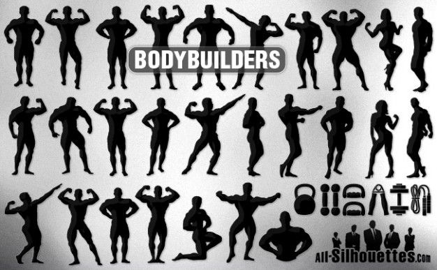 626x387 Bodybuilders All Silhouettes Vector Design All Silhouettes