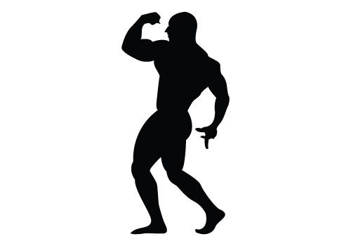 500x350 Bodybuilder Silhouette Vector Free Download Crafts Vector Free