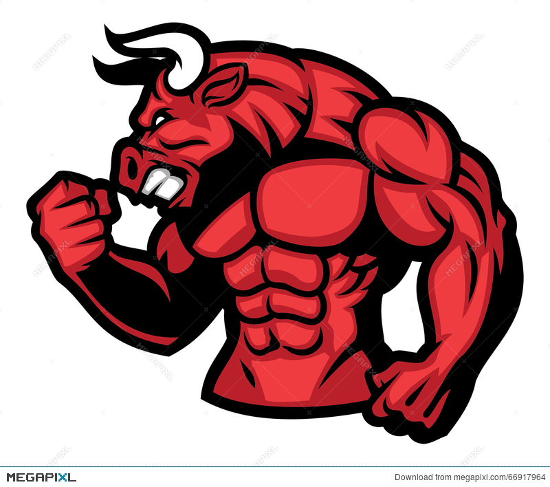 Huge Muscle Of Red Bull Illustration 800x708 Huge Muscle Of Red Bull Illustration