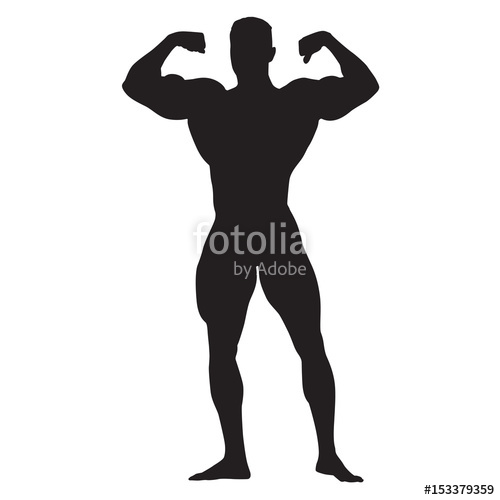 Posing Bodybuilder Front View, Standing Man With Big Muscles 500x500 Posing Bodybuilder Front View, Standing Man With Big Muscles