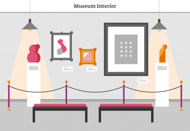 626x431 Museum Interior Flat Vector Illustration Vector Premium Download