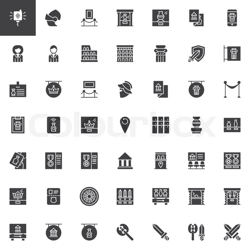 800x800 Gallery And Museum Vector Icons Set, Stock Vector Colourbox