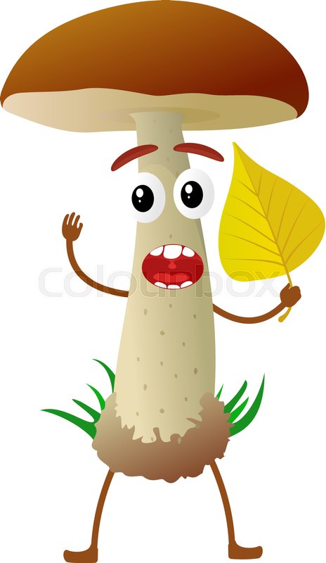 464x800 Funny Mushroom Boletus Character, Stock Vector Colourbox