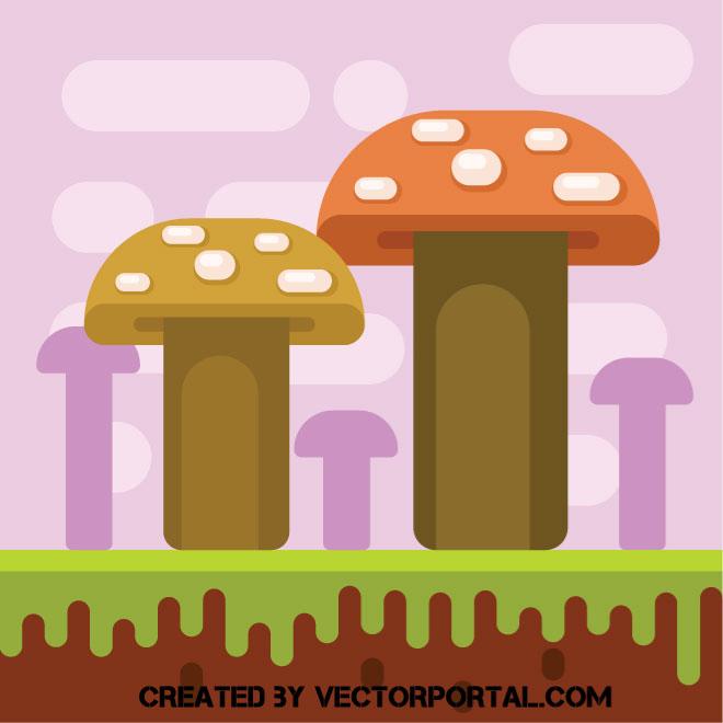 660x660 Mushrooms Cartoon Vector Image