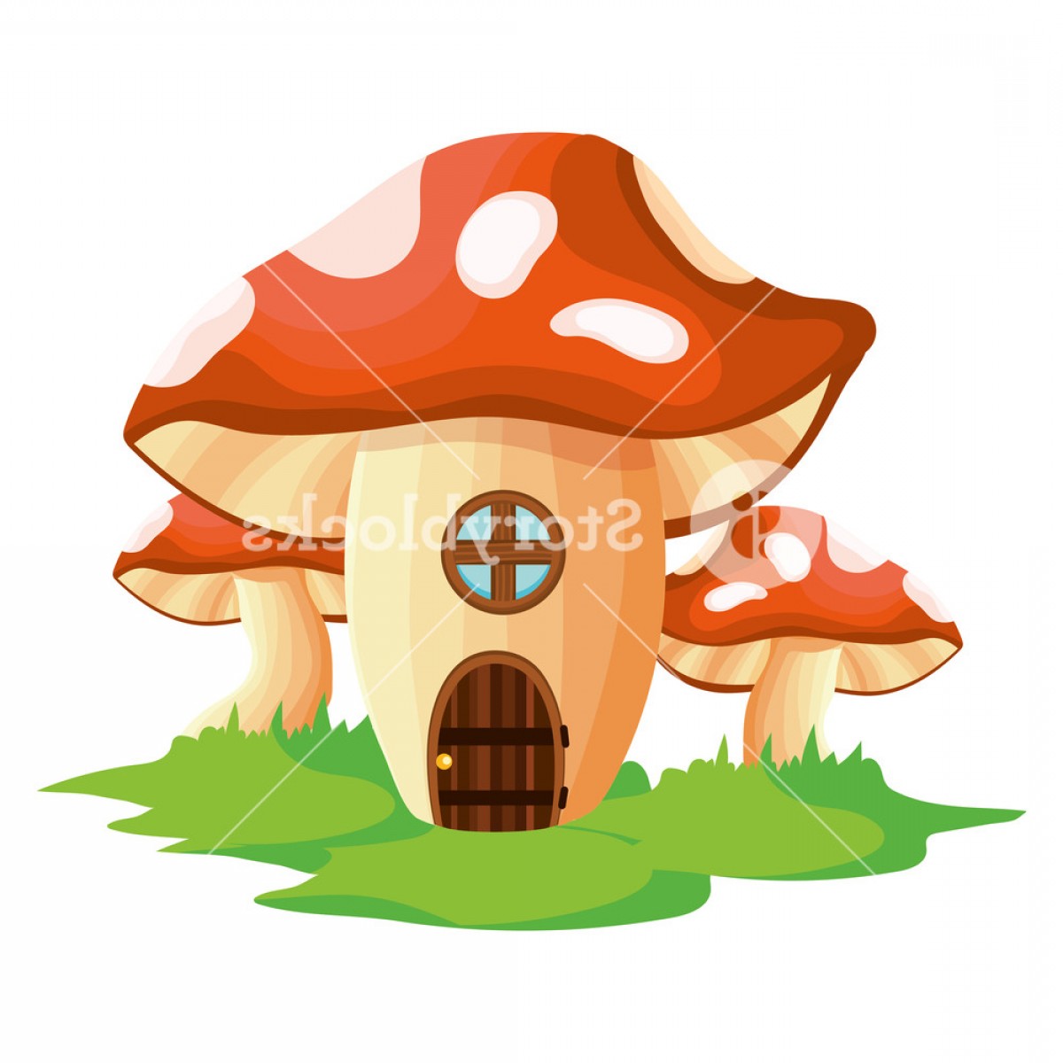 1200x1200 Raw Mushroom Cartoon Vector Illustration Graphic Design