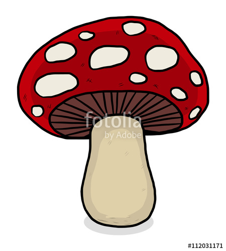 450x500 Toxic Mushroom Cartoon Vector And Illustration, Hand Drawn Style