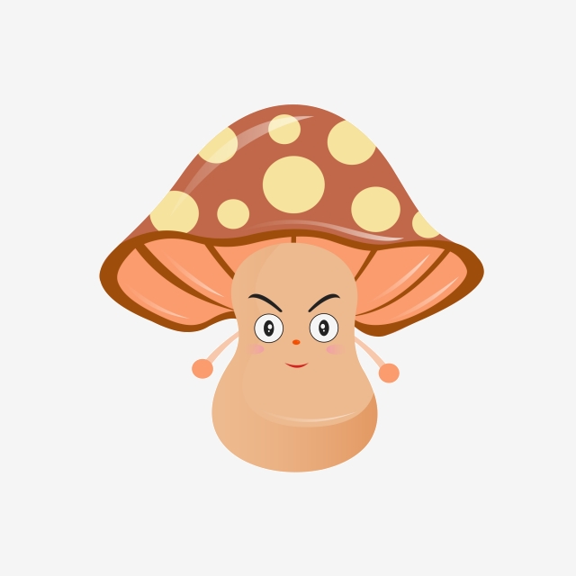 640x640 Cute Cartoon Mushroom Head Vector, Mushroom, Mushroom Head