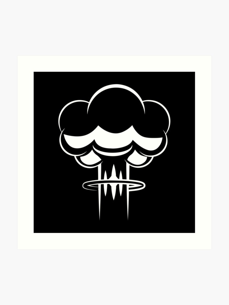 750x1000 Mushroom Cloud Vector White Art Print