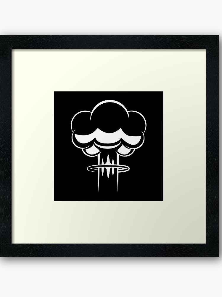 750x1000 Mushroom Cloud Vector White Framed Art Print