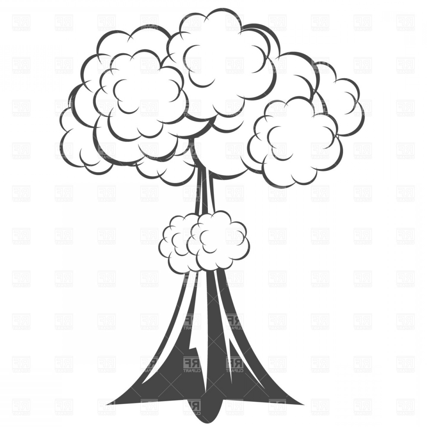 1440x1440 Nuclear Blast With Mushroom Cloud Vector Clipart Catchsplace
