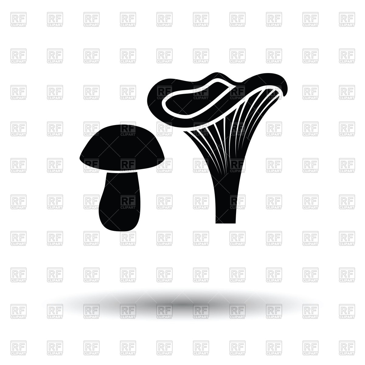 1200x1200 Mushroom Icon With Shadow Vector Image Of Food And Beverages