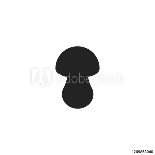 500x500 Black Mushroom Silhouette Of A Mushroom Isolated Vector Icon