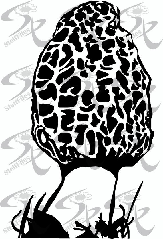 570x831 Vector Mushroomsvgdxfepsaipngjpg Silhouette Digital Etsy