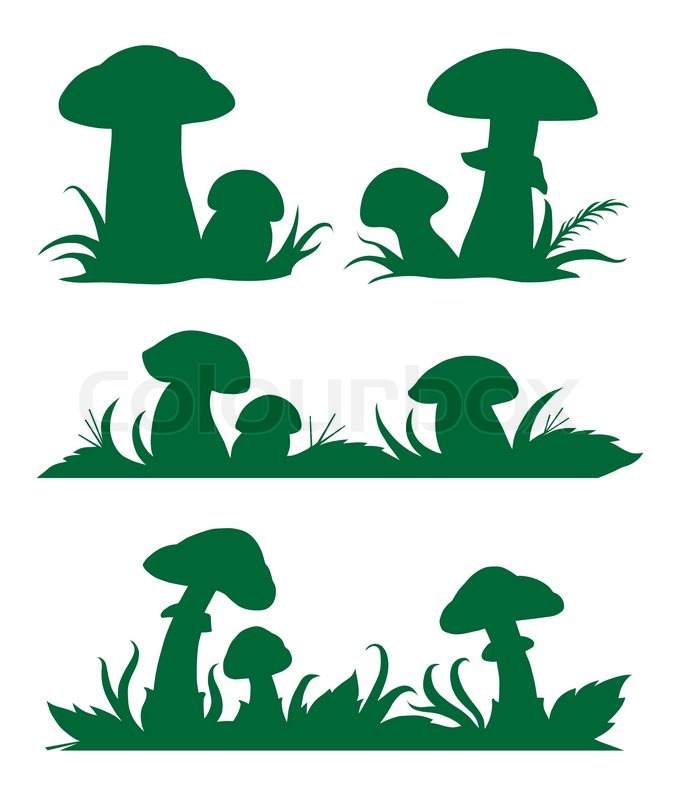 673x800 Vector Images Of Mushrooms Silhouettes Stock Vector Colourbox