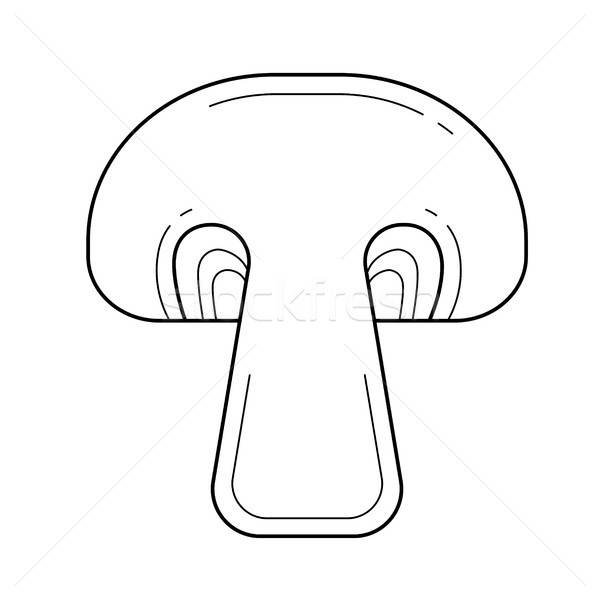 600x600 Button Mushroom Vector Line Icon Vector Illustration Andrei