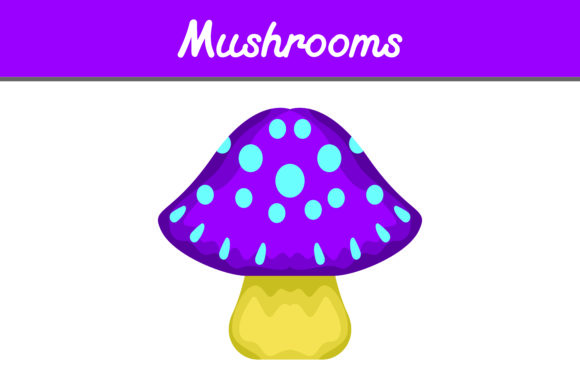 580x386 Purple Mushroom Vector Graphic