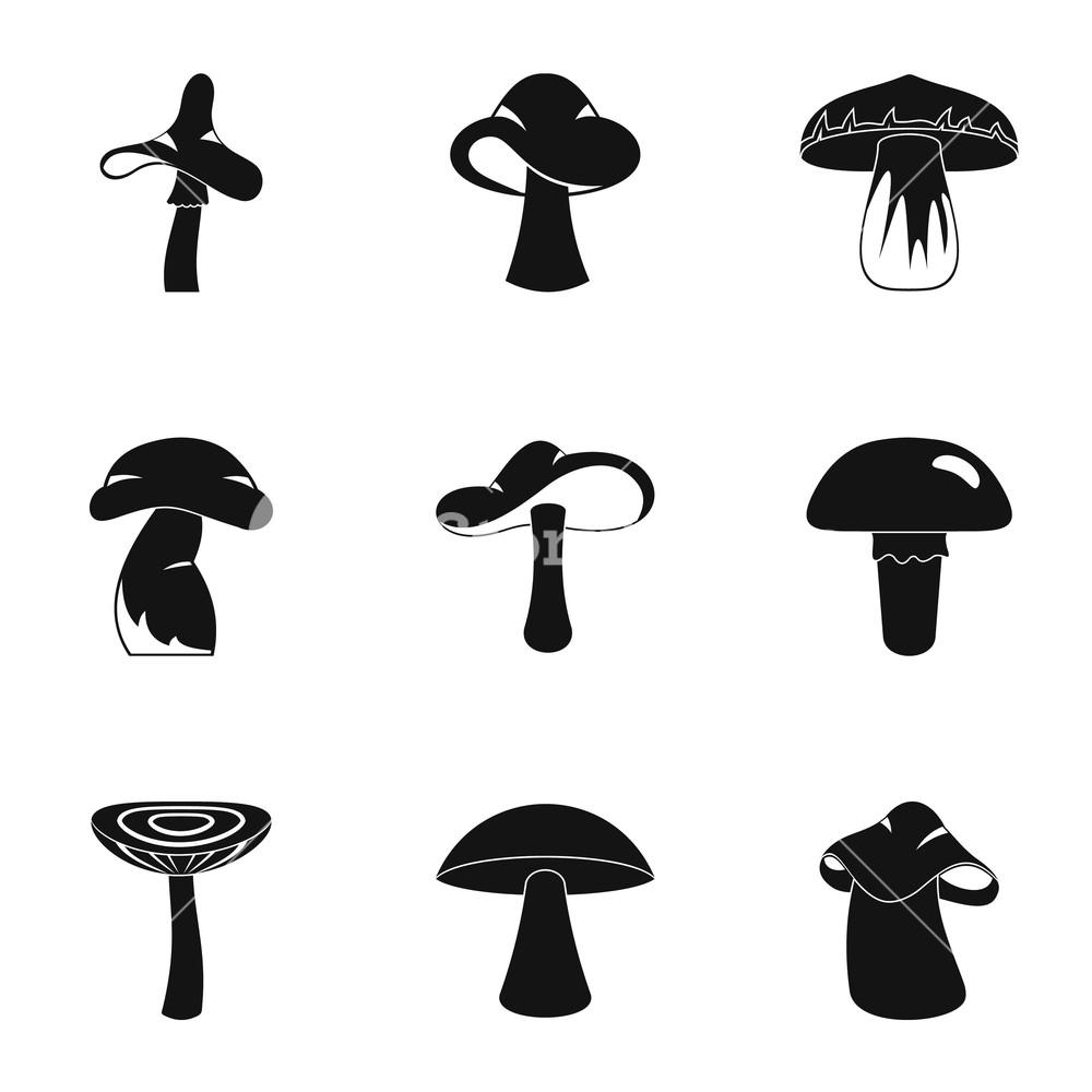 1000x1000 Forest Mushroom Icon Set Simple Set Of Forest Mushroom Vector