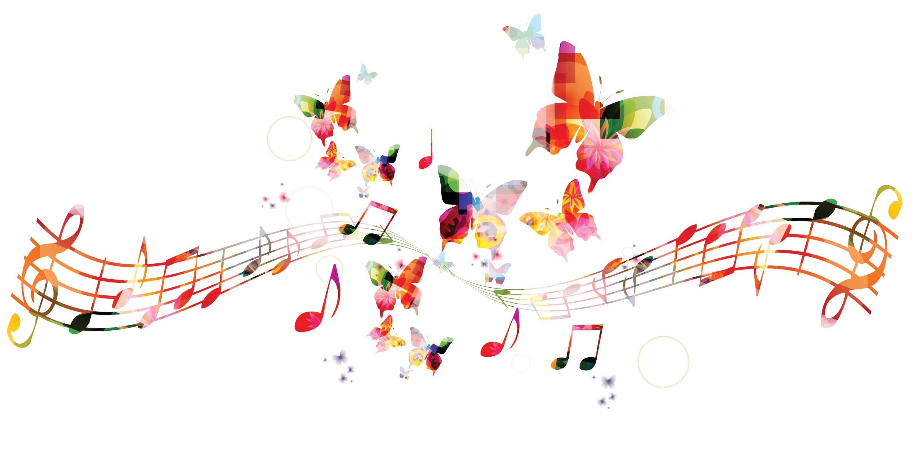 Notes And Butterflies Music Background Vector Assets For All 3158x1579 Notes And Butterflies Music Background Vector Assets For All