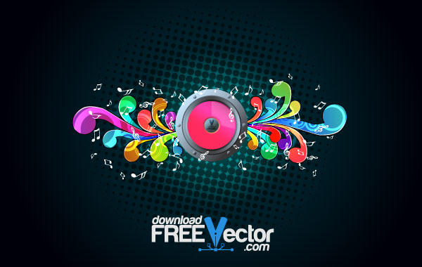 Vector Music Background Illustration 600x380 Vector Music Background Illustration