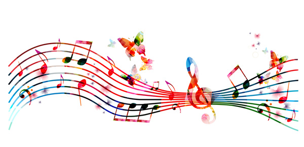 Abstract Music Background With Colored Butterflies Vector Free 600x290 Abstract Music Background With Colored Butterflies Vector Free
