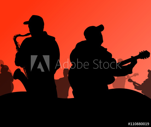 500x423 Jazz Music Band Vector Background
