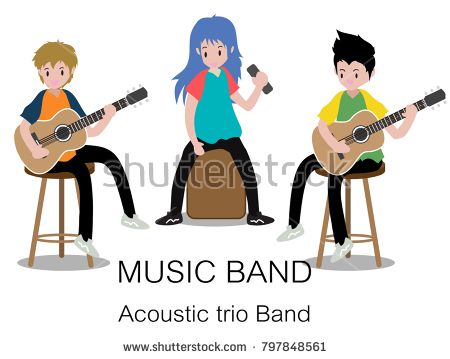 450x359 Musicians Acoustic Trio Bandthree Boy Play Guitar, Guitarsolo