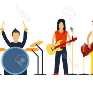 300x300 Photostock Vector Rock N Roll Music Band Vector Characters