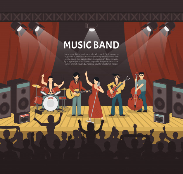 626x595 Pop Music Band Vector Illustration Vector Free Download