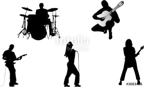 500x305 Music Band Silhouettes Stock Image And Royalty Free Vector