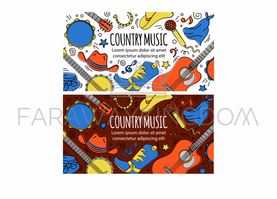 920x662 Country Music Banner Western Festival Vector Illustration