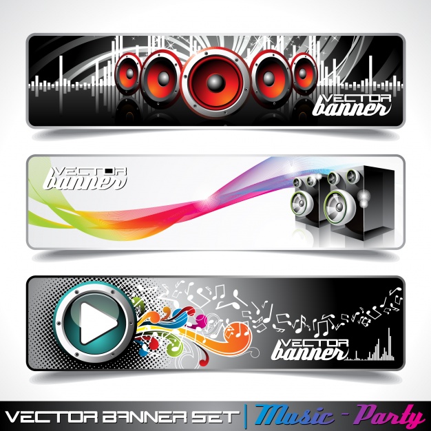 626x626 Music Banners Collection Vector Free Download