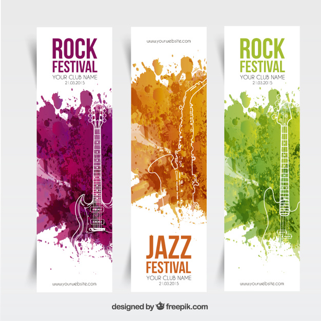 626x626 Music Festival Banners Vector Free Download