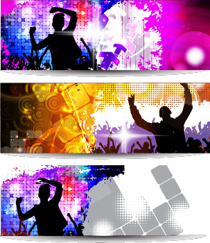 303x350 Music Party Creative Banner Vector Graphics Free Vector