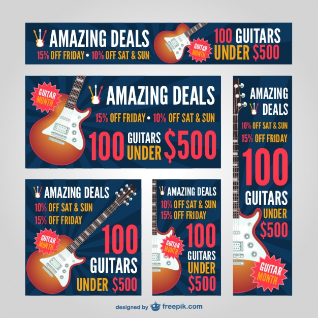 626x626 Web Banners Music Design Free Vector