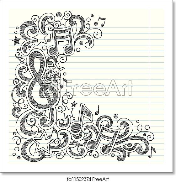 561x581 Free Art Print Of Music Doodle Vector
