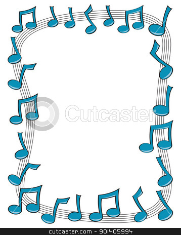 358x464 Music Note Border Stock Vector